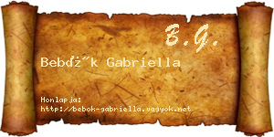 Bebők Gabriella névjegykártya